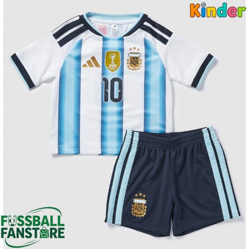 Argentinien Lionel Messi #10 Replik Heimtrikot Kinder WM 2026 Kurzarm (+ Kurze Hosen)